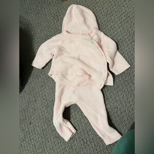 Pottery barn baby pink 100% cotton  knit set 3-6 month